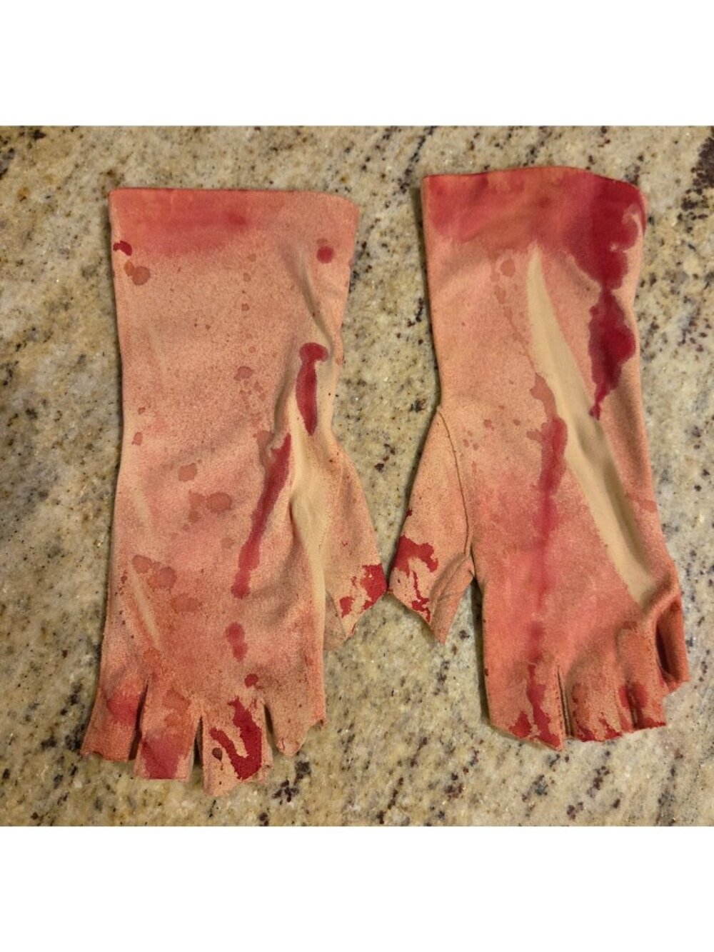 Women's Size M/L Fingerless Blood Soaked Stain Spatter Gloves Costume Horror